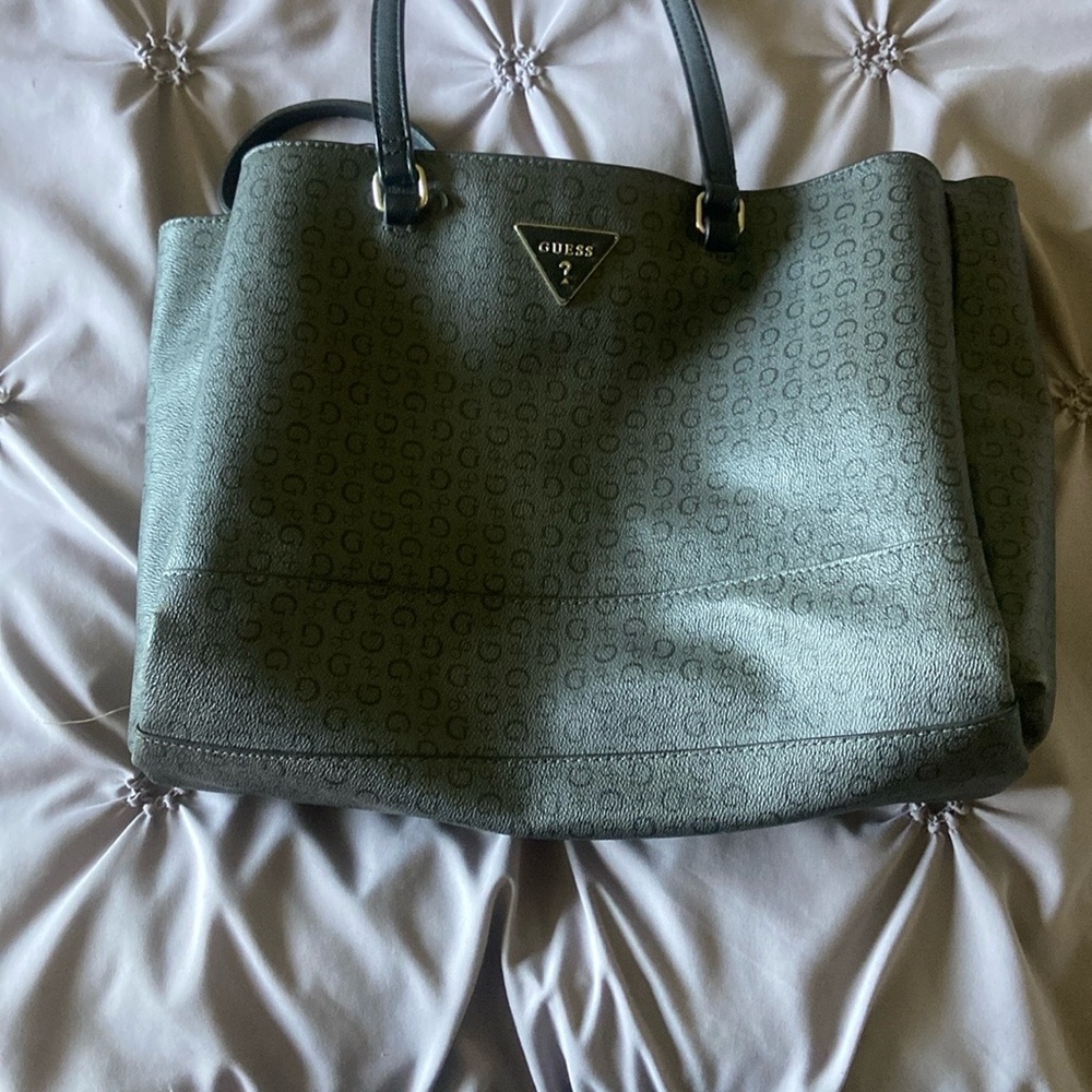 Guess Gray Structured Tote Bag with Textured Finish
